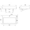 Washbasin THETIS, for wall mounting, concealed drain, stainless steel matt black, ADL-121150BK