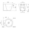 Lavabo MINI BAILA, per montaggio a parete, senza valvola di scarico, acciaio inossidabile nero opaco, ADL-121180BK