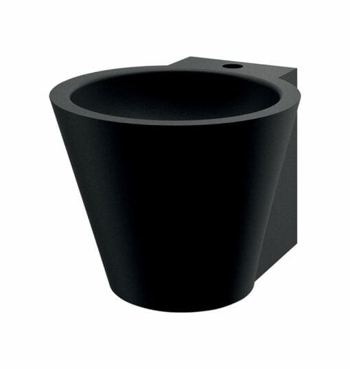 Lavabo MINI BAILA, per montaggio a parete, senza valvola di scarico, acciaio inossidabile nero opaco, ADL-121180BK