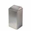 Free-standing litter bin with hinged lid in satin stainless steel B2 small version