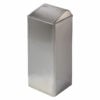 Litter bin free-standing with hinged lid in satin stainless steel B2