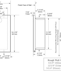 Hygiene waste bin Trimline black UP Drawing