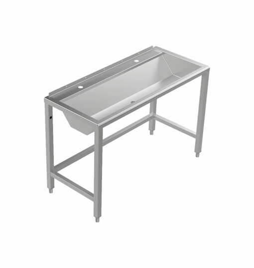 Stainless steel wash trough floor standing 1200 mm wide