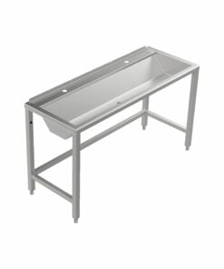 Stainless steel floor-standing wash trough 1400 mm wide