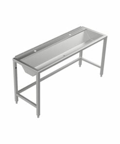 Stainless steel wash trough floor standing 1600 mm wide 