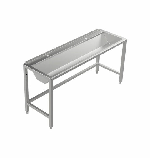 Stainless steel wash trough floor standing 1600 mm wide