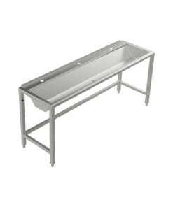 Stainless steel floor-standing wash trough 1800 mm wide
