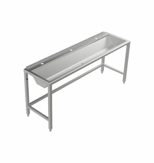 Stainless steel wash trough floor standing 1800 mm wide