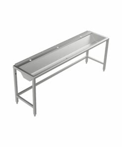 Stainless steel floor-standing wash trough 2100 mm wide