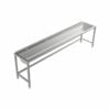 Stainless steel wash trough floor standing 2800 mm wide