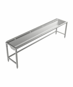 Stainless steel floor-standing wash trough 2800 mm wide