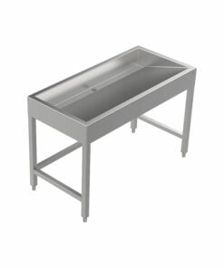 Stainless steel floor-standing wash trough