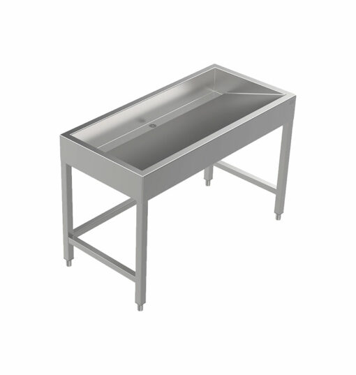 Stainless steel wash trough floor standing