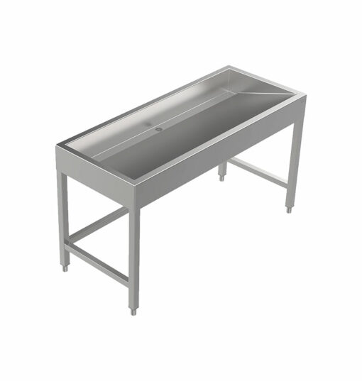 Stainless steel wash trough floor standing