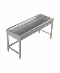Stainless steel floor-standing wash trough 1600mm wide