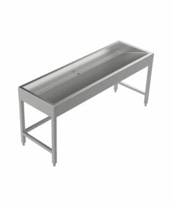 Stainless steel wash trough floor standing 1800 mm wide 