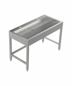 Stainless steel wash trough floor standing 1200 mm wide