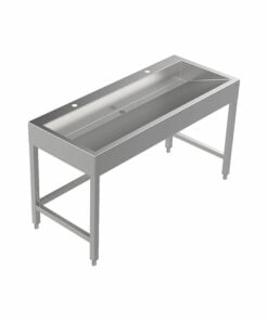 Stainless steel wash trough floor standing 1400 mm wide 