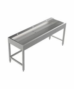 Stainless steel wash trough floor standing 1800 mm wide 