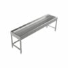 Stainless steel wash trough floor standing 2400 mm wide