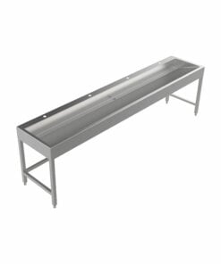 Stainless steel floor-standing wash trough 2800 mm wide