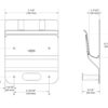 WC shelf for folders and laptops, with large hook, black matt stainless steel, B-635MLBK**