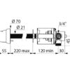 Miscelatore monocomando per lavabo e montaggio posteriore a parete, ADL-796210