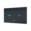 Sink top glass black with blue light