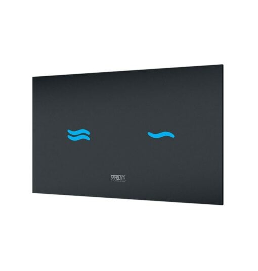 Sink top glass black with blue light