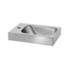 Petit lavabo en inox avec trou pour robinetterie à gauche