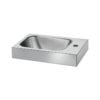 Washbasin small in stainless steel with tap hole on the right