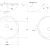 Lavabo rotondo da incasso, con foro per rubinetto, in acciaio inox satinato