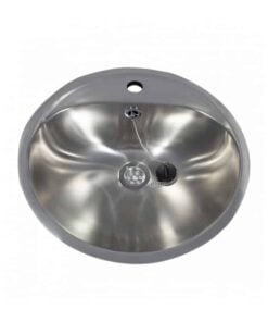 Washbasin built-in stainless steel matt with overflow