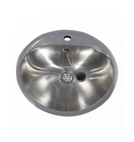 Washbasin built-in stainless steel matt with overflow