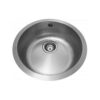 Washbasin built-in stainless steel matt with overflow round