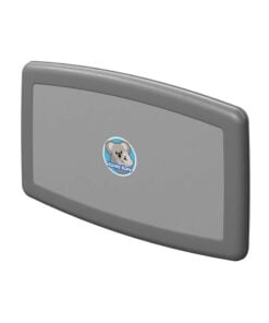 Folding wall changing table colour white granite with stainless steel Fournier horziontal folding side grey plastic