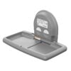 table à langer murale pliable couleur blanc granit avec Fournier inox horziontal pliable sur le côté gris