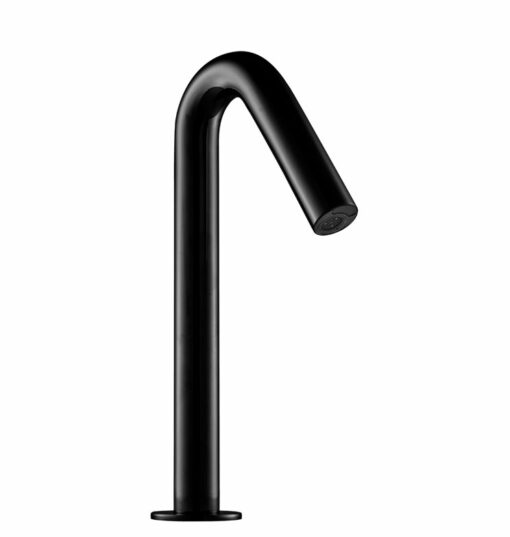 Wash basin valve for mains operation, black, for cold or premixed water