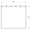 Shower curtain made of polyester, with weighting tape