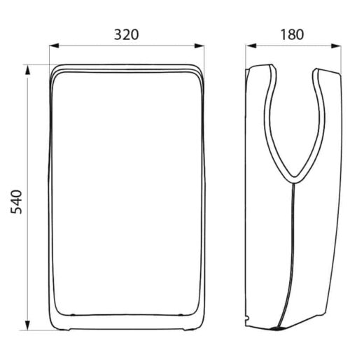 Hand dryer Speedflow white Drawing