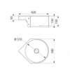 Vasque pour montage en angle Acier inoxydable Dessin
