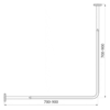 Extendable corner curtain rail for shower