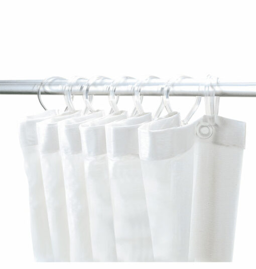 Tenda da doccia in plastica in PVC bianco