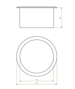 Douille de déversement Armatron Econom acier inoxydable mat Dessin