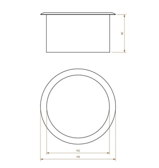 Discharge sleeve Armatron Econom stainless steel matt Drawing