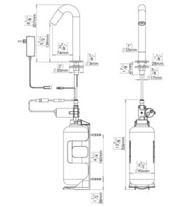 electronic soap dispenser black matt Sintra Sensor drawing