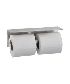 Toilet roll holder with shelf made of stainless steel Bobrick B2