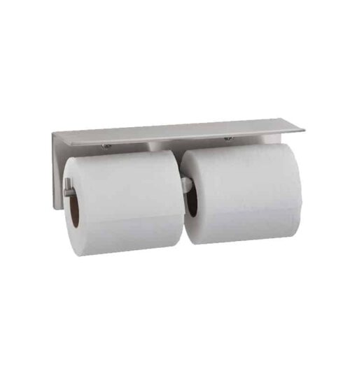 Toilet roll holder with shelf made of stainless steel Bobrick B2
