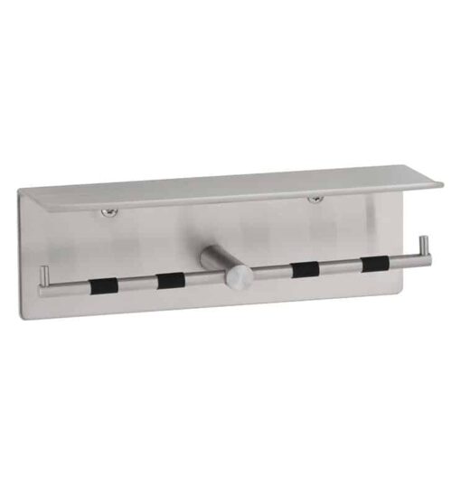 Toilet Roll Holder with Shelf in Stainless Steel Bobrick B3