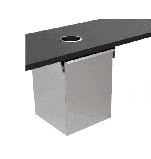 Pull-out stainless steel litter bin, large B2